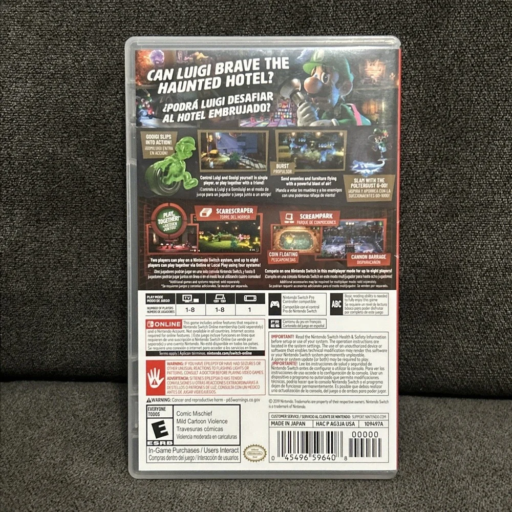 Luigi's Mansion 3 Nintendo‎ Switch Case Only No Game Replacement Authentic USA
